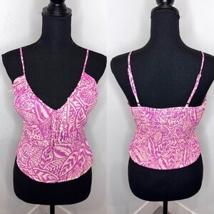 Sienna Sky Purple Leaf Print Crop Top (S)